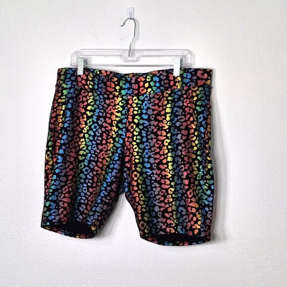 Torrid Multicolor Shorts Leggings Sz 3 High Waist Elastic Waist Hippie Boho 70s - Picture 2 of 14